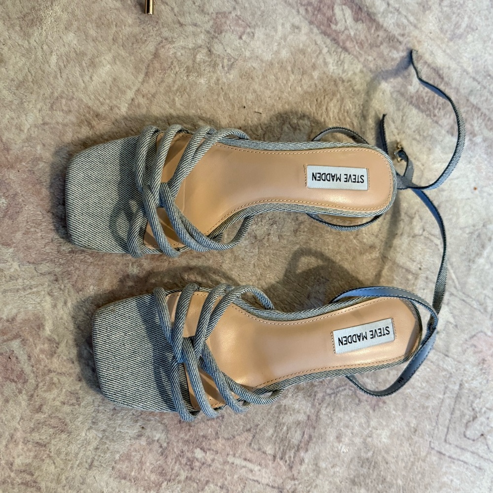 Steve Madden Denim Blue Strappy Sandals